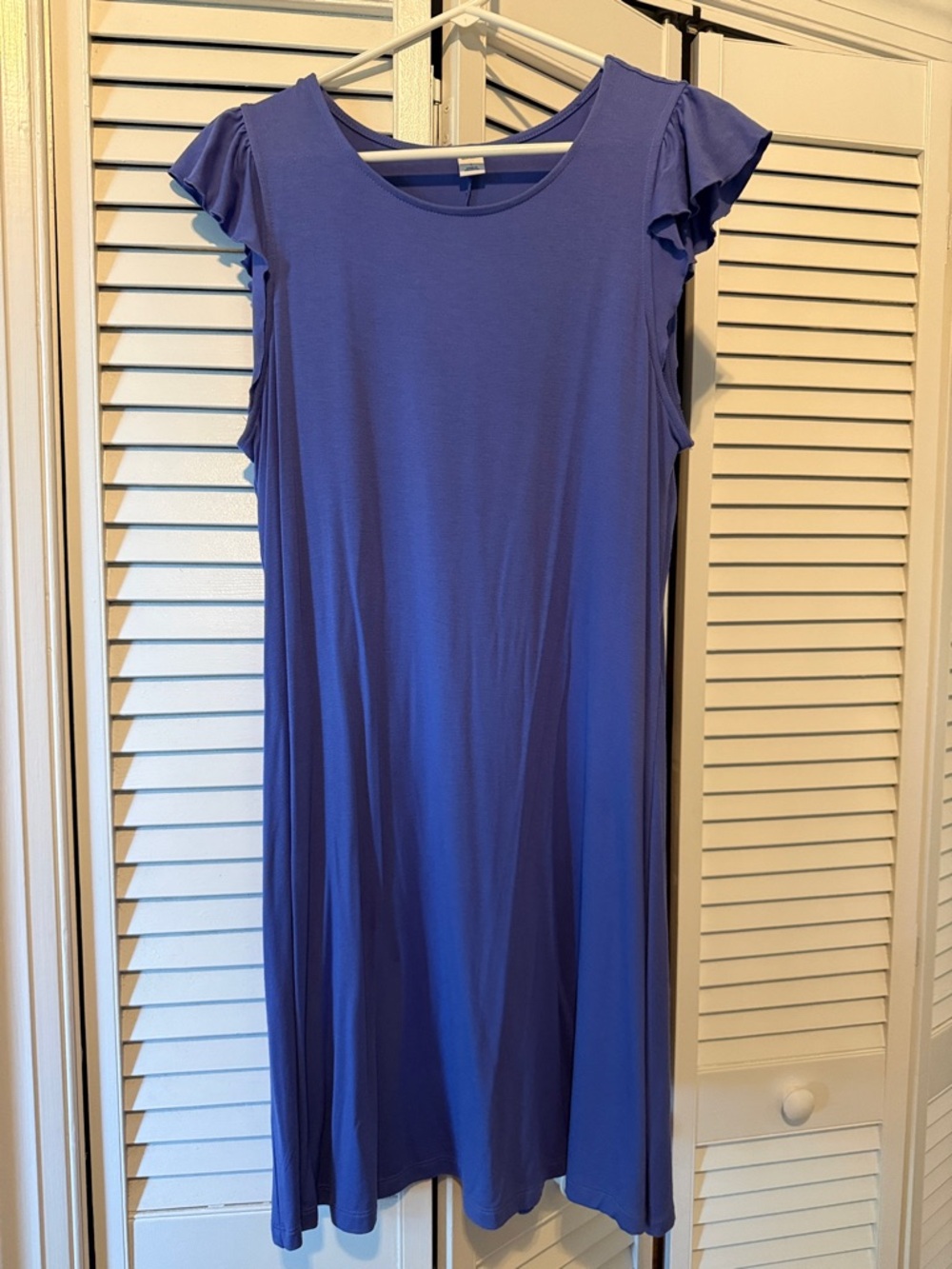 Old Navy Purple Midi Dress with Flutter Sleeves